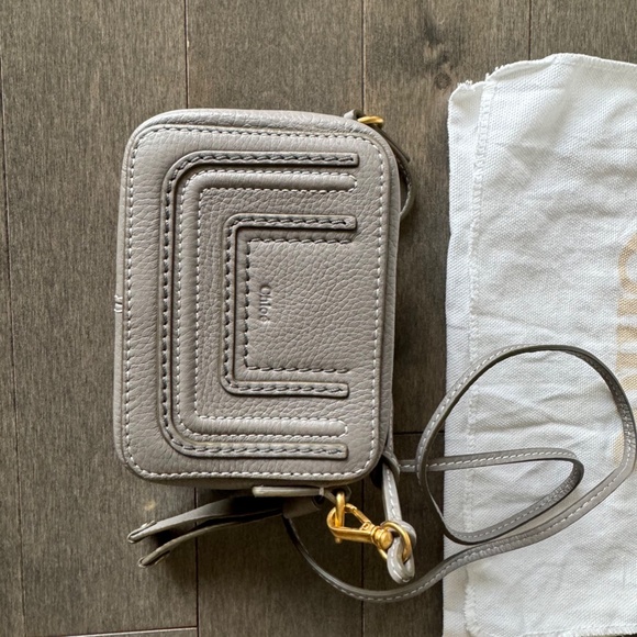 Chloé Marcie The Mini's Flat Pouch - Cashmere Grey - Picture 3 of 10